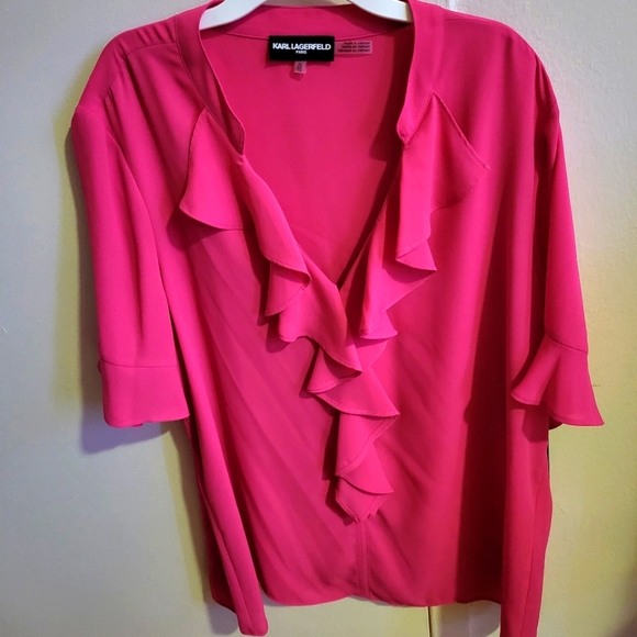 Pink blouse with ruffles - Picture 3 of 10
